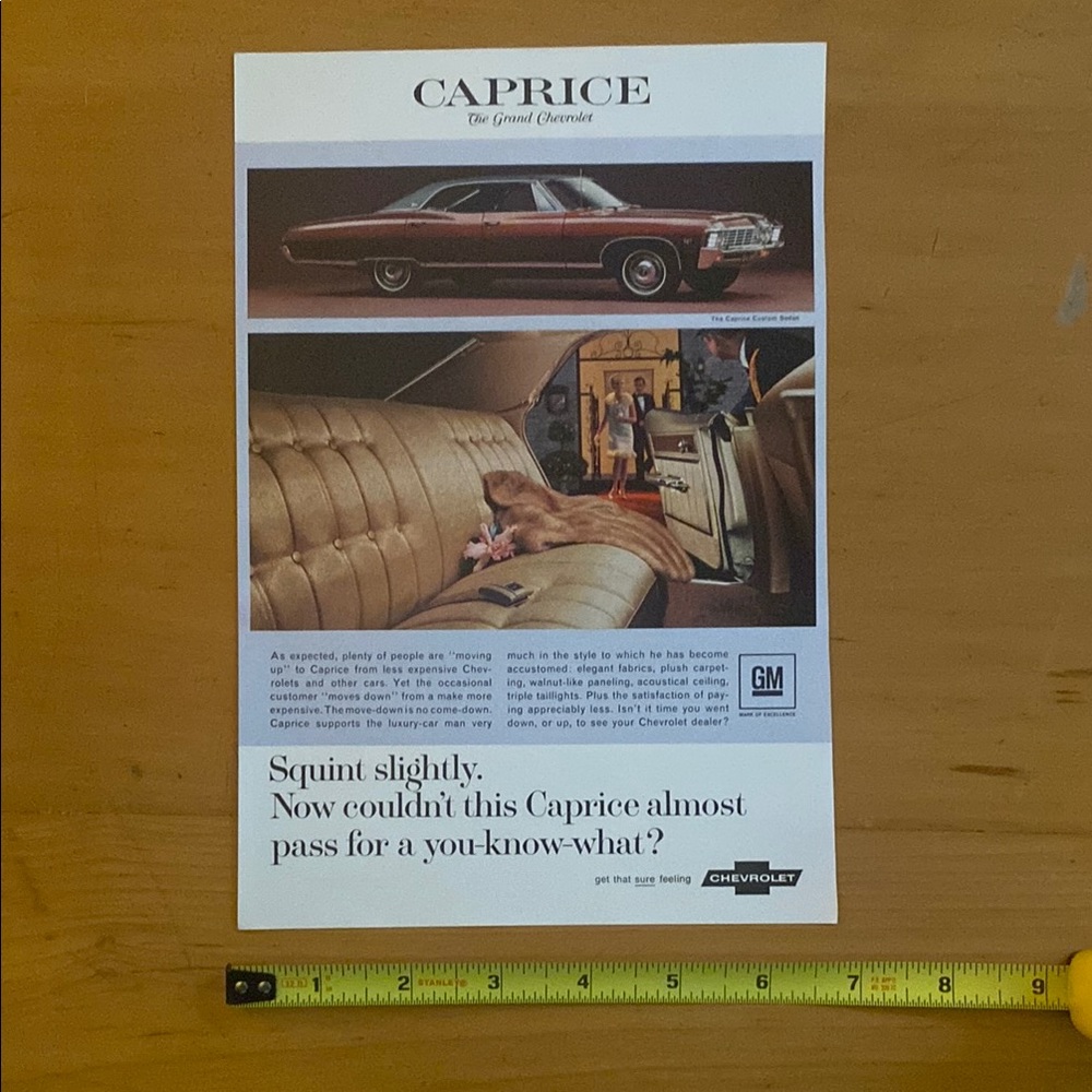Chevrolet Caprice Vintage Advertisement